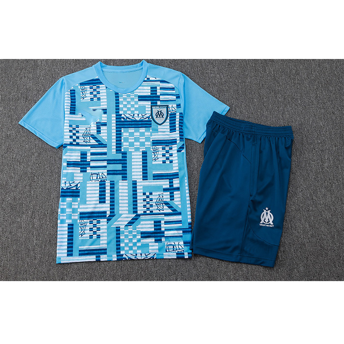 Chandal del Olympique Marsella Manga Corta 2024-2025 Azul - Pantalon Corto